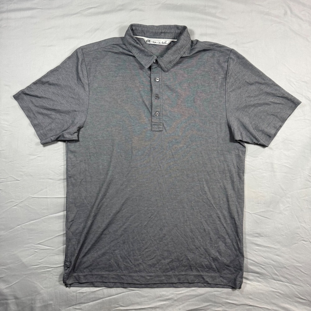 Travis‎ Mathew Short Sleeve Golf Polo Shirt Mens M Grey Pima Cotton Blend